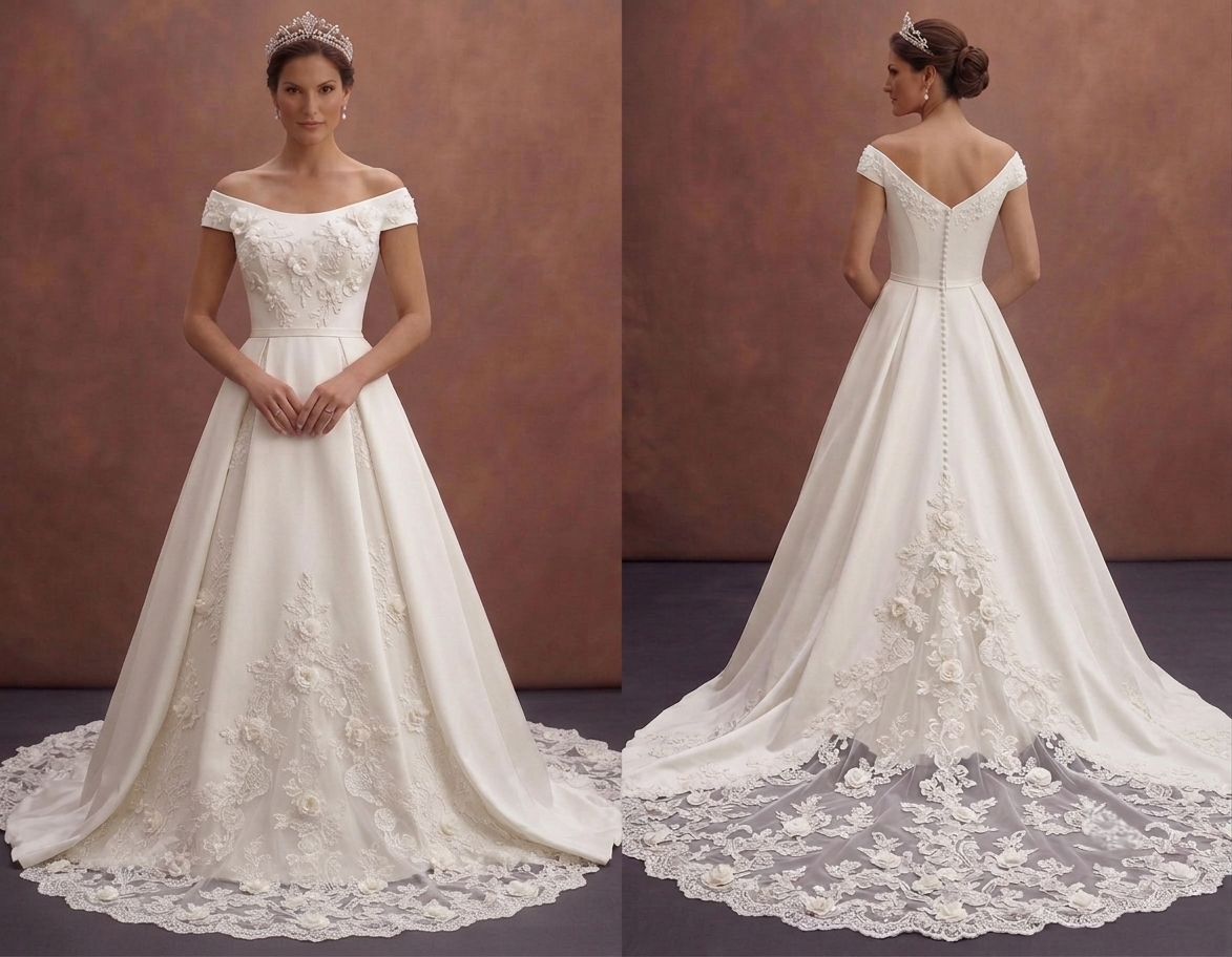 Classic Bridal Gowns with Cathedral Train Elegance