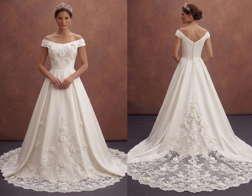 Classic Bridal Gowns with Cathedral Train Elegance