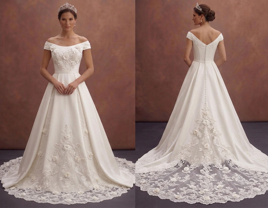 Classic Bridal Gowns with Cathedral Train Elegance
