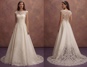 Classic Bridal Gowns with Silk and Lace Combinations