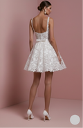 Classic Hem Wedding Dress Short Knee Length Embroidery Bridal