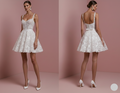 Classic Hem Wedding Dress Short Knee Length Embroidery Bridal
