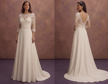 Classic Wedding Dresses with Silk and Chantilly Lace