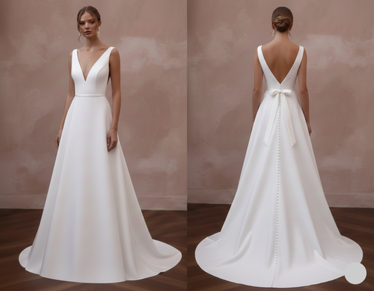 Cold Shoulder Wedding Dress Boho Long Chiffon Flowy Gown