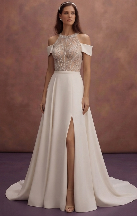 Cold Shoulder Wedding Dresses with Modern Flair