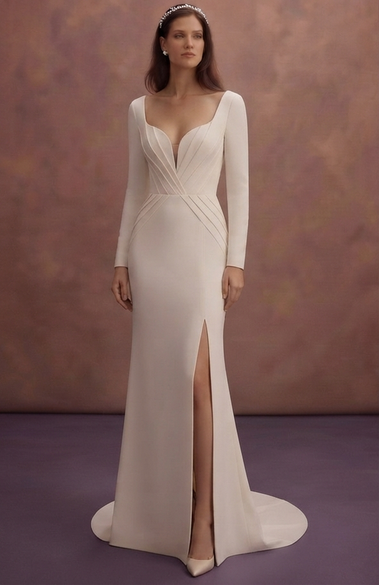 Column Wedding Dresses with Contemporary Tailoring