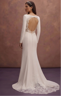 Contemporary Square Neck Wedding Dresses in Crepe