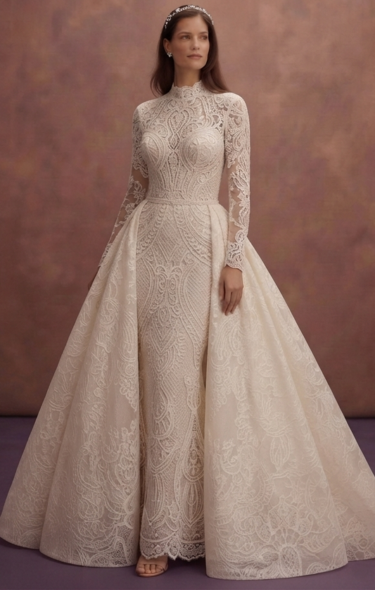 Convertible Mermaid Wedding Dresses with Detachable Skirts