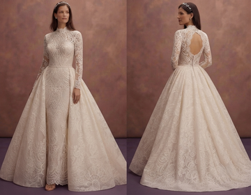 Convertible Mermaid Wedding Dresses with Detachable Skirts
