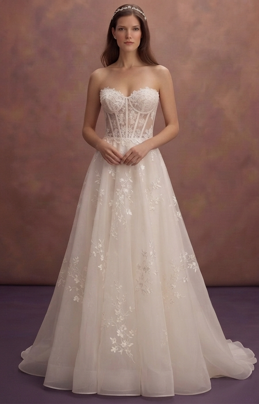 Corset Bodice Wedding Dresses with Romantic Structure