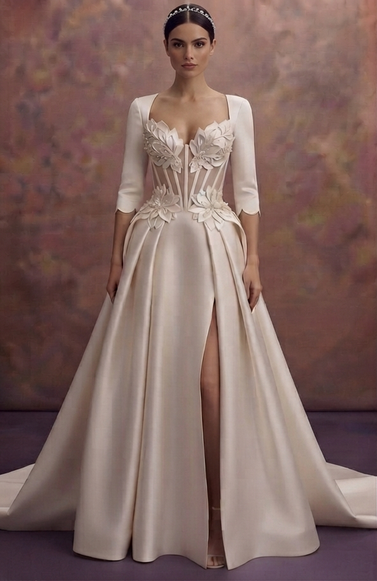 Corset Satin Wedding Dresses with Sculpted Silhouettes