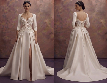 Corset Satin Wedding Dresses with Sculpted Silhouettes