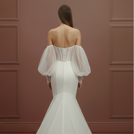 Corset Sleeve Wedding Dress Victorian Long Inspired Lace Gown