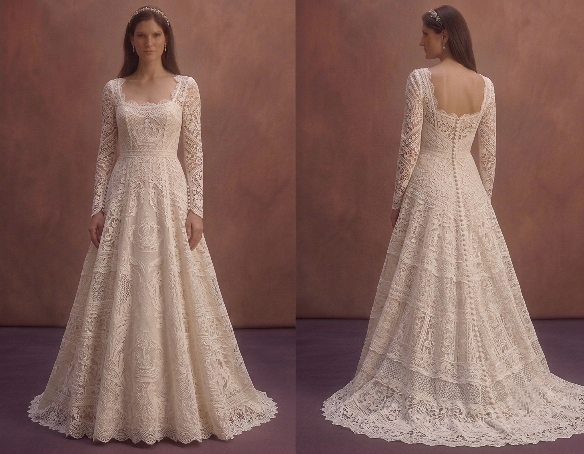 Cotton Lace Wedding Dresses with Vintage Style