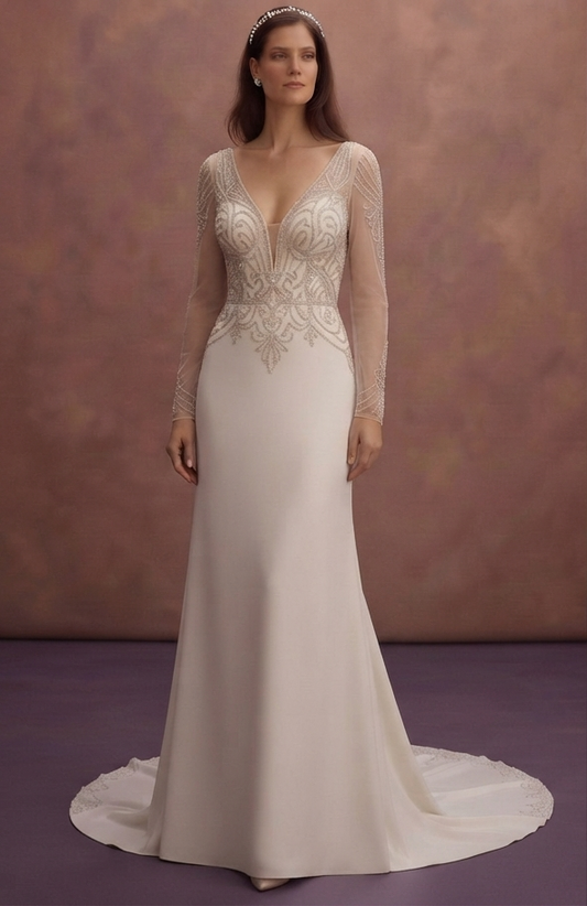 Court Train Wedding Dresses with Elegant Finish