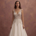 Couture Bridal Gowns with Hand-Sewn Crystal Embellishments