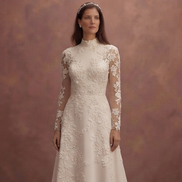 Couture Wedding Dresses with Handcrafted Lace Appliqués