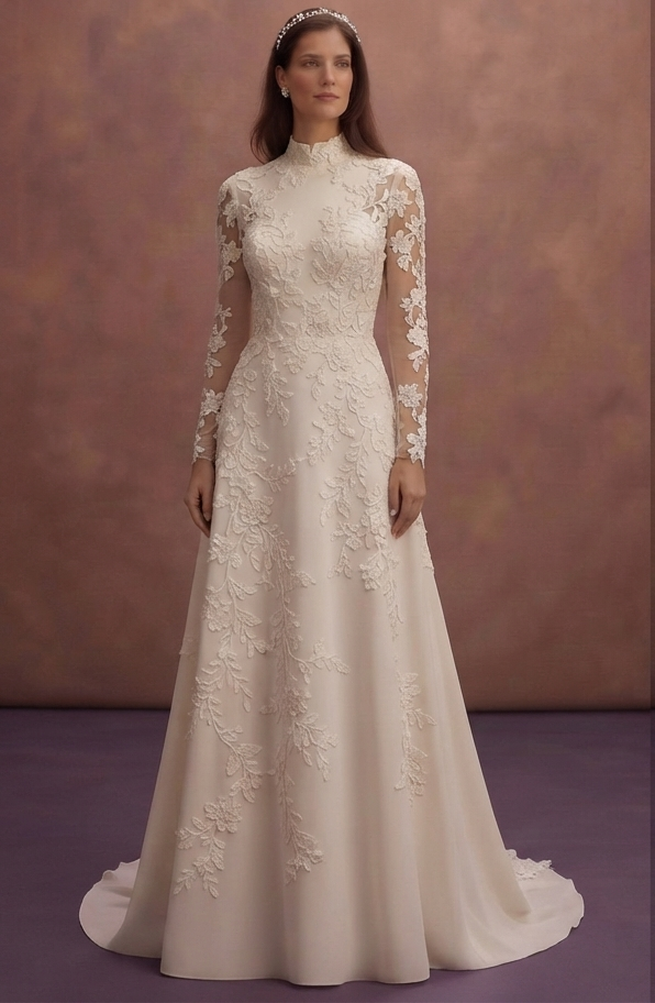 Couture Wedding Dresses with Handcrafted Lace Appliqués
