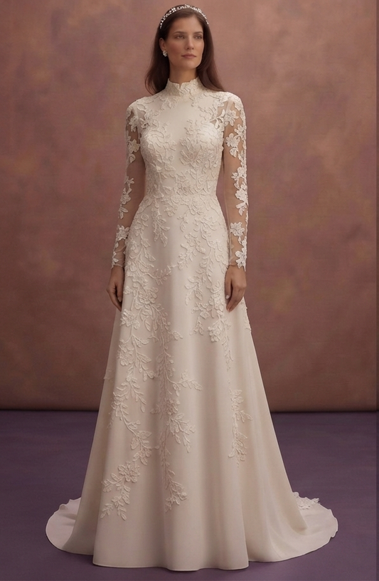 Couture Wedding Dresses with Handcrafted Lace Appliqués