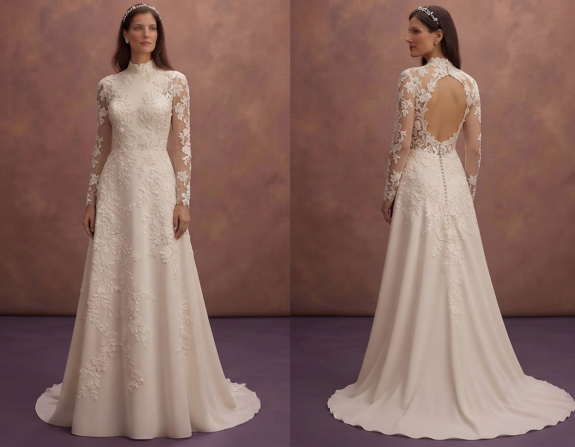 Couture Wedding Dresses with Handcrafted Lace Appliqués