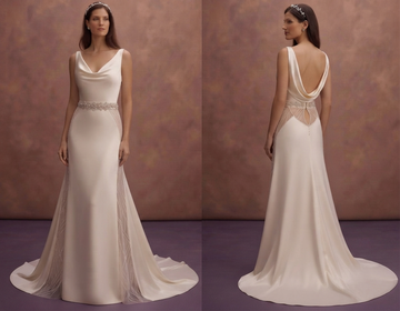 Cowl Neck Satin Wedding Dresses with Modern Luxury