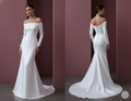 Cream Wedding Dress Matte Finish Long Evening Style Bridal