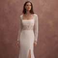 Crepe Fit and Flare Wedding Dresses with Modern Appeal