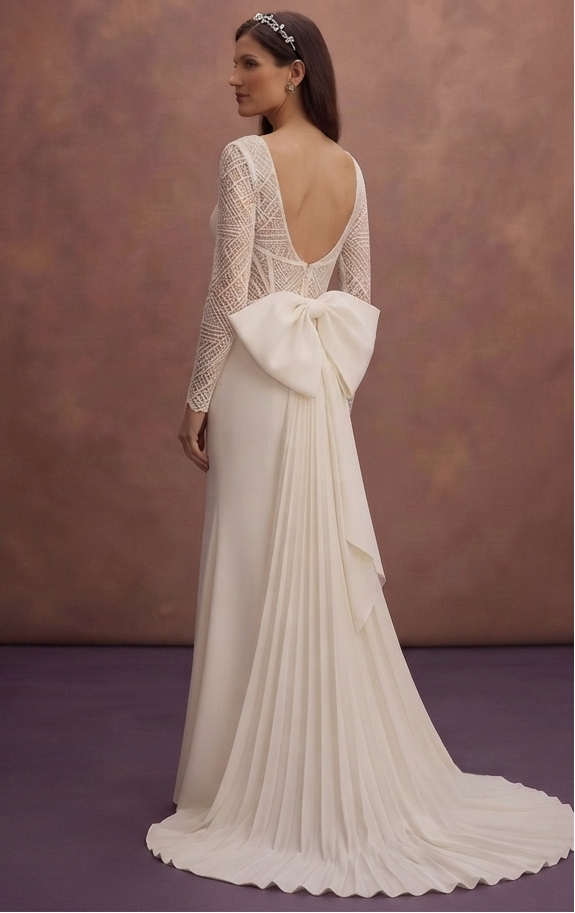 Crepe Fit and Flare Wedding Dresses with Modern Appeal