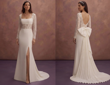 Crepe Fit and Flare Wedding Dresses with Modern Appeal