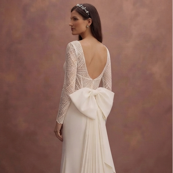 Crepe Fit and Flare Wedding Dresses with Modern Appeal