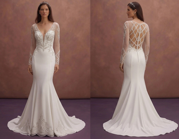 Crepe Mermaid Wedding Dresses with Sleek Silhouettes