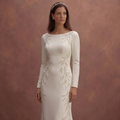 Crepe Sheath Wedding Dresses with Chic Simplicity