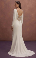 Crepe Sheath Wedding Dresses with Chic Simplicity