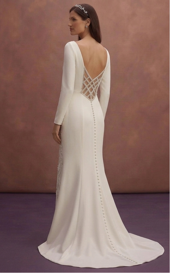 Crepe Sheath Wedding Dresses with Chic Simplicity