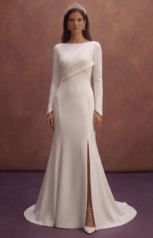 Crepe Wedding Dresses with Modern Minimalist Style