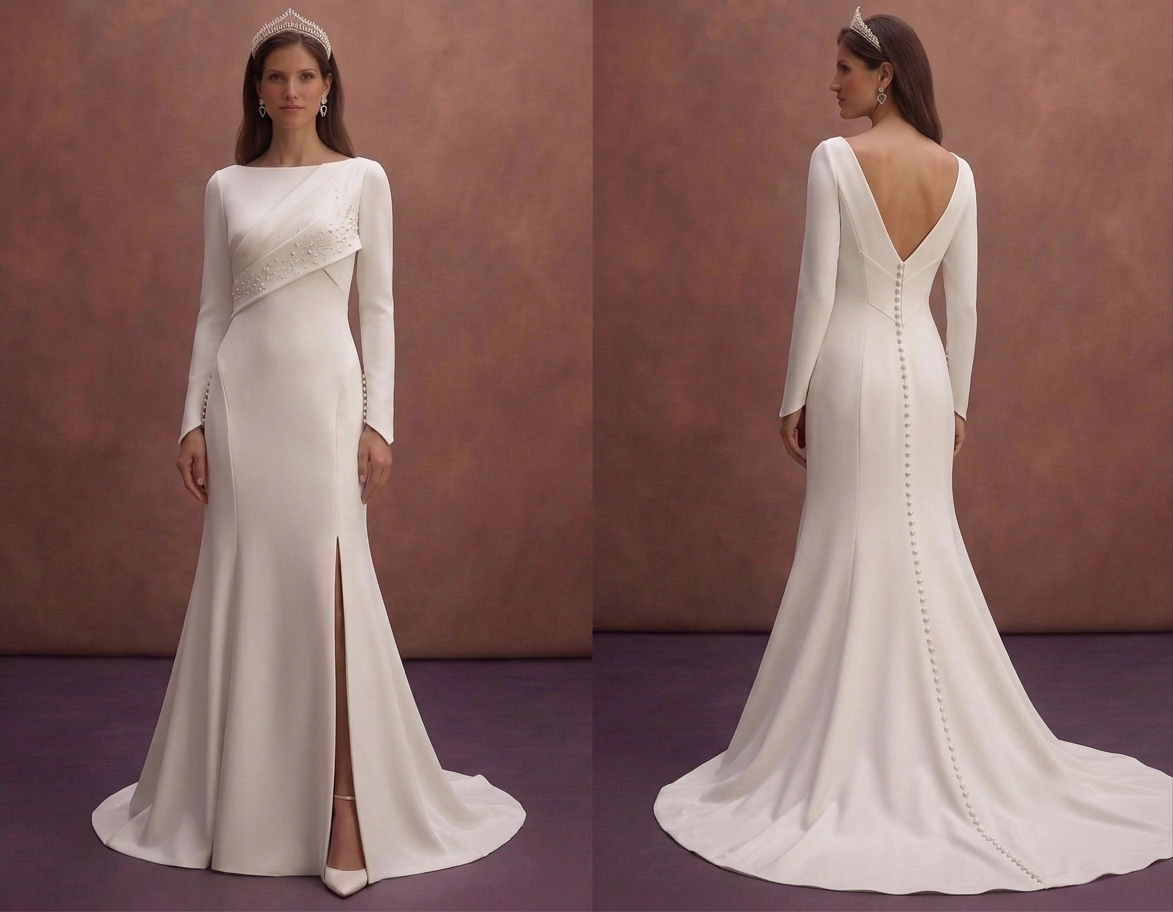 Crepe Wedding Dresses with Modern Minimalist Style
