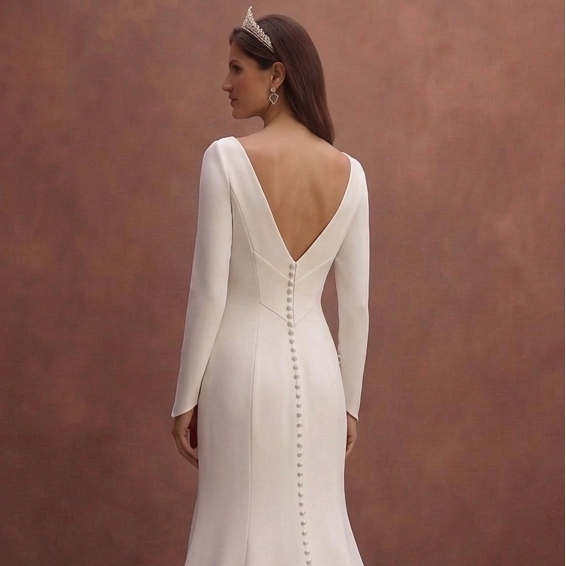 Crepe Wedding Dresses with Modern Minimalist Style