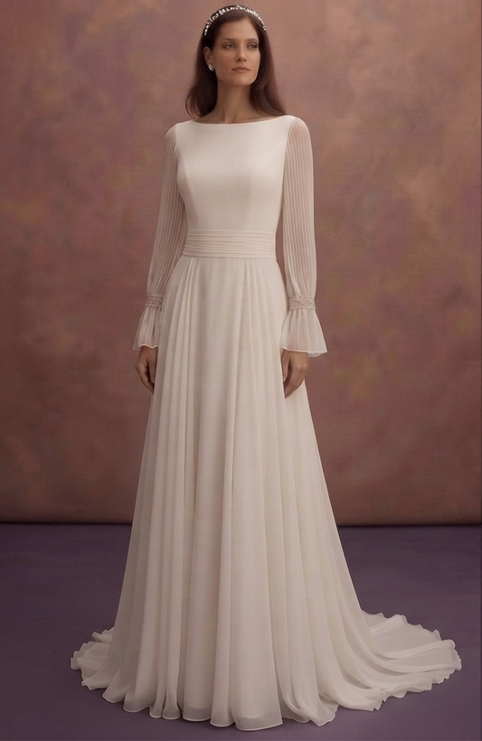 Crepe and Chiffon Wedding Dresses with Modern Elegance