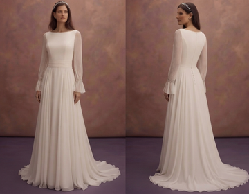 Crepe and Chiffon Wedding Dresses with Modern Elegance