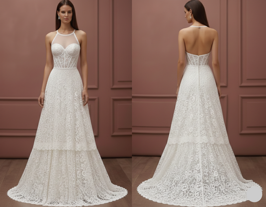 Crochet Wedding Dress Handcrafted Long Boho Beach Gown