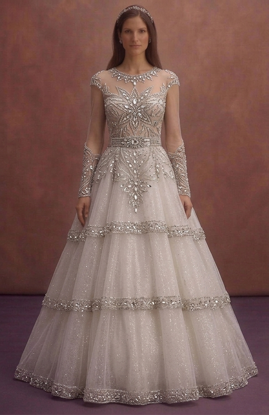 Crystal Beaded Wedding Dresses with Glamorous Appeal