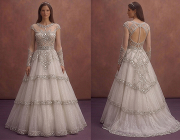 Crystal Beaded Wedding Dresses with Glamorous Appeal