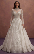 Crystal Embellished Wedding Dresses with Elegant Shine