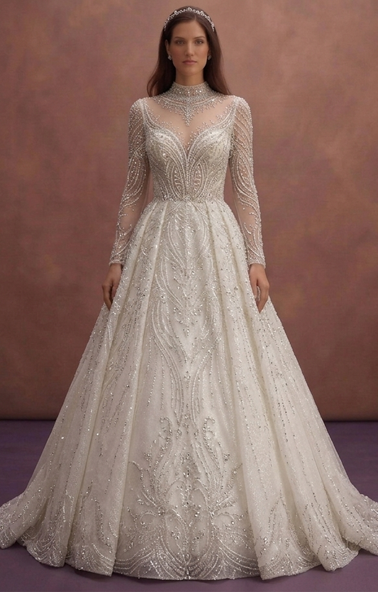 Crystal Embellished Wedding Dresses with Elegant Shine