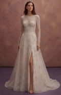 Crystal Embroidered Wedding Dresses with Luxury Sparkle