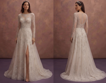Crystal Embroidered Wedding Dresses with Luxury Sparkle