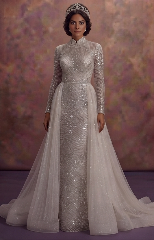 Crystal Mesh Wedding Dresses with Sparkling Details