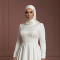 Curvy Hijab Bridal Wedding Dress Elegant Modest Style Muslim