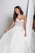 Strapless A-Line Wedding Dress with Sweetheart Neckline & Natural Waistline