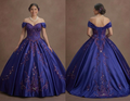 Deep Purple Quinceañera Gown in Royal Satin Fabric